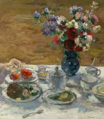KRYLOV, PORFIRY (1902-1990) Still Life with Flowers , signed and dated 1934. KRYLOV, PORFIRY (1902-1990) Still Life with Flowers , signed and dated 1934.
