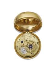 GEORGE GRAHAM, 18K GOLD OPENFACE PAIR CASED REPOUSSE WATCH WITH CYLINDER ESCAPEMENT GEORGE GRAHAM, 18K GOLD OPENFACE PAIR CASED REPOUSSE WATCH WITH CYLINDER ESCAPEMENT