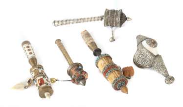 Ensemble Moulins à prières et Conque Tibet/Népal, 20 Ensemble Moulins à prières et Conque Tibet/Népal, 20