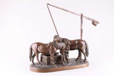 Sculpture of Cossack horses at the watering Sculpture of Cossack horses at the watering