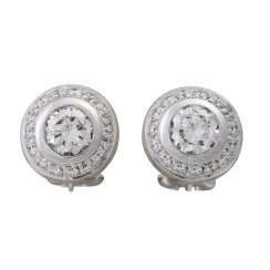 Pair of ear studs with diamonds 2x approx. 1 ct, Pair of ear studs with diamonds 2x approx. 1 ct,