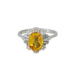 Ring with a yellow sapphire, approx 1.6 ct, Ring with a yellow sapphire, approx 1.6 ct,