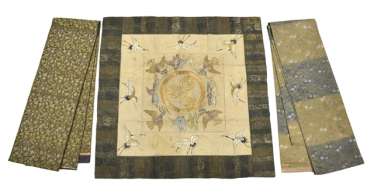 Broderie Kranichdekor et deux Obi Broderie Kranichdekor et deux Obi