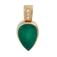Clip pendant with emerald drops of approx. € 17,95 ct, Clip pendant with emerald drops of approx. € 17,95 ct,