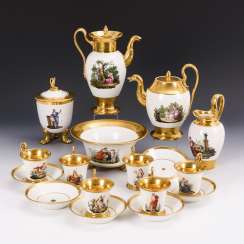 Museum-like Empire coffee service with fine figure painting Museum-like Empire coffee service with fine figure painting