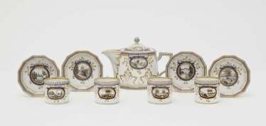 Mocha service of nine parts. Nymphenburg after a model by Dominikus Auliczek Mocha service of nine parts. Nymphenburg after a model by Dominikus Auliczek