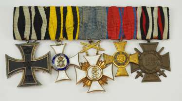Württemberg: medalbar of a front officer with 5 decorations. Württemberg: medalbar of a front officer with 5 decorations.