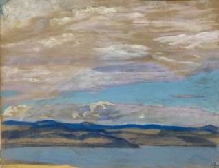 Islands, signed with a monogram and dated 1919, further titled in Cyrillic and numbered Islands, signed with a monogram and dated 1919, further titled in Cyrillic and numbered