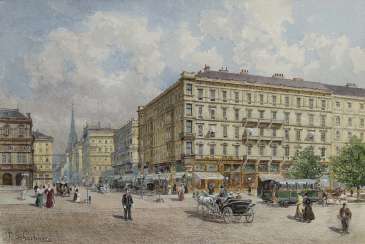Therese Schachner - Vienna - View from the Opernring into Kärtner Strasse Therese Schachner - Vienna - View from the Opernring into Kärtner Strasse