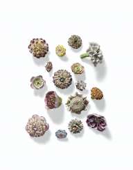A GROUP OF SIXTEEN FRENCH PORCELAIN FLOWERS A GROUP OF SIXTEEN FRENCH PORCELAIN FLOWERS