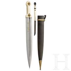 Kinzal with side knife made of Wootz damask, Caucasus, dated 1254 H. (1838) Kinzal with side knife made of Wootz damask, Caucasus, dated 1254 H. (1838)