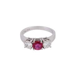Ring with ruby and 2 diamonds Ring with ruby and 2 diamonds