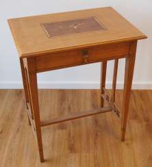 Art Nouveau: sewing table with bird decor. Art Nouveau: sewing table with bird decor.