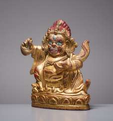 SMALL GILDED BRONZE WITH COLD PAINT OF THE PROTECTION OF GOD MAHAKALA SMALL GILDED BRONZE WITH COLD PAINT OF THE PROTECTION OF GOD MAHAKALA