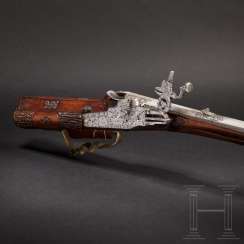 Hunting wheel-lock rifle with stag horn inlaid shank, German, around 1700 Hunting wheel-lock rifle with stag horn inlaid shank, German, around 1700