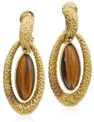 VAN CLEEF & ARPELS TIGER'S EYE EARRINGS VAN CLEEF & ARPELS TIGER'S EYE EARRINGS