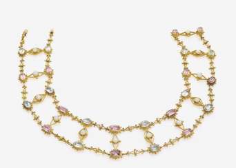 COLLIER DE CHIEN WITH TOPAZES, AQUAMARINES, BERYLLEN AND CRYSTAL OPALS COLLIER DE CHIEN WITH TOPAZES, AQUAMARINES, BERYLLEN AND CRYSTAL OPALS
