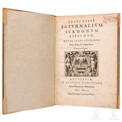 Just the lips, "Saturnalia Werke, Volume Two, that the Gladiators", Antwerpen, 1604 Just the lips, "Saturnalia Werke, Volume Two, that the Gladiators", Antwerpen, 1604