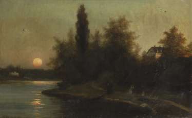 AHLSTEDT, Frederik: full moon over the river AHLSTEDT, Frederik: full moon over the river