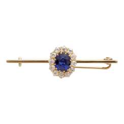 Brosche / Nadel m. Saphir u. Diamant Brosche / Nadel m. Saphir u. Diamant
