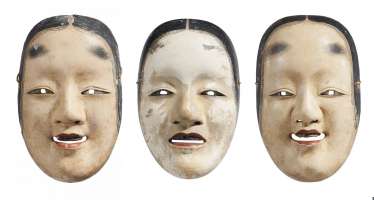 Three masks for the representation of young women Three masks for the representation of young women