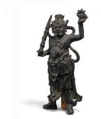 Begleiter des Brahma mit phurbu und flammendem Rad Begleiter des Brahma mit phurbu und flammendem Rad