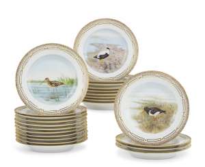 TWENTY-FOUR ROYAL COPENHAGEN PORCELAIN ORNITHOLOGICAL AND GAME PLATES TWENTY-FOUR ROYAL COPENHAGEN PORCELAIN ORNITHOLOGICAL AND GAME PLATES