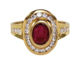Brillant- Rubinring 750 Gelbgold. Brillant- Rubinring 750 Gelbgold.