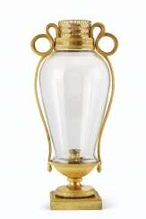 A RUSSIAN ORMOLU AND GLASS LAMP A RUSSIAN ORMOLU AND GLASS LAMP