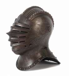 The visor of the helmet in the Renaissance style 19. Century in the type of a German visor helmet of the 16th century. Century The visor of the helmet in the Renaissance style 19. Century in the type of a German visor helmet of the 16th century. Century