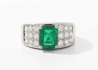 Smaragd-Brillant-Ring Smaragd-Brillant-Ring