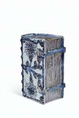 AN ENGLISH DELFT BLUE AND WHITE HAND-WARMER AN ENGLISH DELFT BLUE AND WHITE HAND-WARMER
