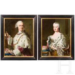 Carl Theodor of Bavaria (*1724 drugs Busch in Brussels; †1799 Munich, Germany) and Marie Elisabeth Auguste von Pfalz-Sulzbach (*1721 Mannheim; †1794 Weinheim) - a Pair of paintings, English, 18. Century Carl Theodor of Bavaria (*1724 drugs Busch in Brussels; †1799 Munich, Germany) and Marie Elisabeth Auguste von Pfalz-Sulzbach (*1721 Mannheim; †1794 Weinheim) - a Pair of paintings, English, 18. Century