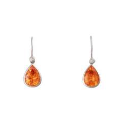 Pair of drop earrings with Mandarin garnets Pair of drop earrings with Mandarin garnets