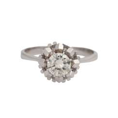 Solitaire ring with brilliant, approximately 1.1 ct, GET/VS, Solitaire ring with brilliant, approximately 1.1 ct, GET/VS,
