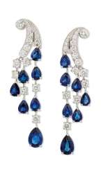 NO RESERVE - GOLD, SAPPHIRE AND DIAMOND EARRINGS, GRAFF NO RESERVE - GOLD, SAPPHIRE AND DIAMOND EARRINGS, GRAFF