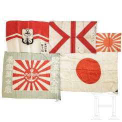 Japan - five different flags, World War II Japan - five different flags, World War II