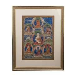 Thangka des Buddha Shakyamuni. TIBET, 19. Jahrhundert. Thangka des Buddha Shakyamuni. TIBET, 19. Jahrhundert.