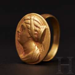 Gold ring with a portrait of Berenike II, Ptolemaic, 3rd century BC Gold ring with a portrait of Berenike II, Ptolemaic, 3rd century BC