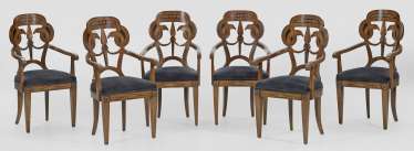 Set of six armchairs in the Empire style Set of six armchairs in the Empire style
