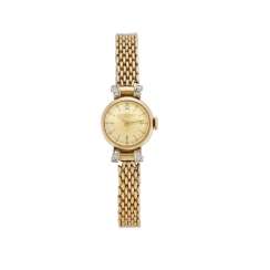 PATEK PHILIPPE & CO: Orologio da polso da donna in oro 18K, anse a goccia in platino con diamanti, con bracciale PATEK PHILIPPE & CO: Orologio da polso da donna in oro 18K, anse a goccia in platino con diamanti, con bracciale