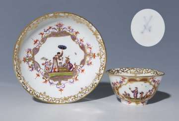 Baroque-Kopp, Saucer. MEISSEN 1730-1740, Baroque-Kopp, Saucer. MEISSEN 1730-1740,