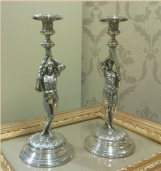 Candlesticks in the form of male and female figures Candlesticks in the form of male and female figures