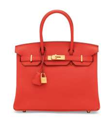 A BOUGAINVILLIER CLÉMENCE LEATHER BIRKIN 30 WITH GOLD HARDWA... A BOUGAINVILLIER CLÉMENCE LEATHER BIRKIN 30 WITH GOLD HARDWA...