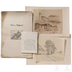 Anna Brabbé - 40 original drawings "From the Waldviertel" with a letter of delivery as a Christmas present to Hitler in 1934 Anna Brabbé - 40 original drawings "From the Waldviertel" with a letter of delivery as a Christmas present to Hitler in 1934