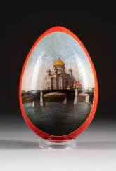 LARGE EASTER EGG WITH THE RESURRECTION OF CHRIST AND THE CHRIST SAVIOR CATHEDRAL IN MOSCOW Russia LARGE EASTER EGG WITH THE RESURRECTION OF CHRIST AND THE CHRIST SAVIOR CATHEDRAL IN MOSCOW Russia
