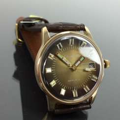 High quality gents wrist watch: Glashütte Spezimatik, yellow gold 585, original work, and dial in Green, very nice. High quality gents wrist watch: Glashütte Spezimatik, yellow gold 585, original work, and dial in Green, very nice.