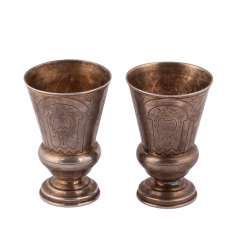 Pair of Russian silver goblets Pair of Russian silver goblets