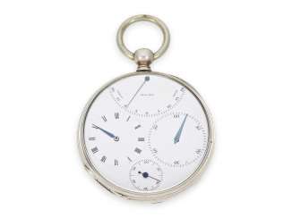 Pocket watch: technical rarity, early Lepine with regulator dial and Thermometer, attributed to Houriet/Mairet, CA. 1850, provenance: collection of country rock Pocket watch: technical rarity, early Lepine with regulator dial and Thermometer, attributed to Houriet/Mairet, CA. 1850, provenance: collection of country rock
