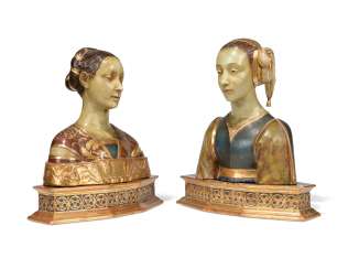 EIN PAAR TERRAKOTTA-BÜSTEN VON IPPOLITA MARIA SFORZA UND EINE ANDERE DAME EIN PAAR TERRAKOTTA-BÜSTEN VON IPPOLITA MARIA SFORZA UND EINE ANDERE DAME